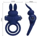 Inel dublu vibrator tip iepure, Albastru