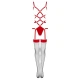 Body sexy Thiara - Set Decupat, Roșu, L/XL