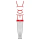 Body sexy Thiara - Set Decupat, Roșu, L/XL