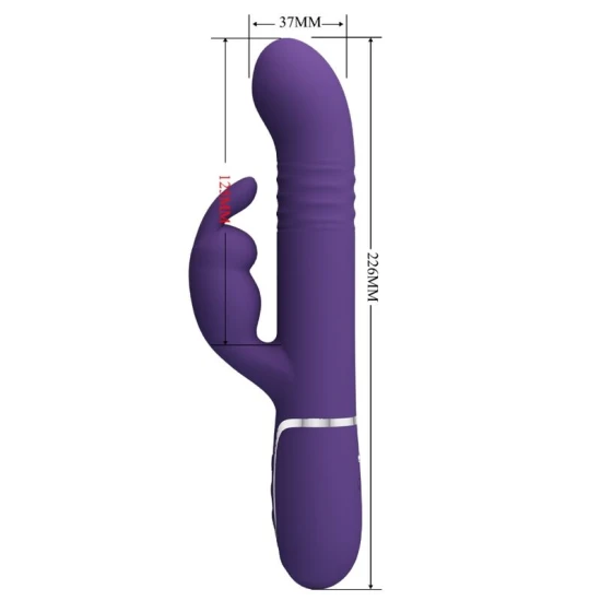 Vibrator Coale Rabbit 4 în 1 - 7 intensități de vibrație, Violet, Mărime medie.