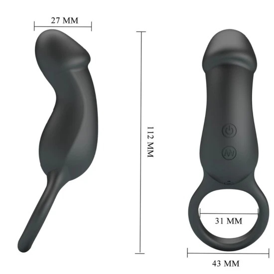 Inel vibrator cu stimulator, Negru