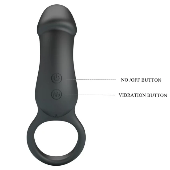 Inel vibrator cu stimulator, Negru