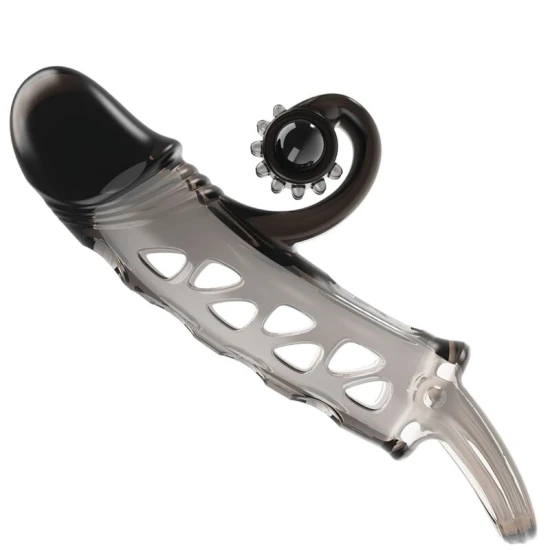 Set pentru penis cu mânecă extensibilă, Negru
