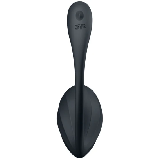 Stimulator G-spot Ribbed Petal din silicon, negru, telecomandă