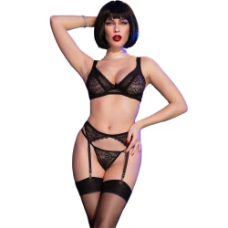 Set CR 4692 - Patru Piese, Negru, Mărime M