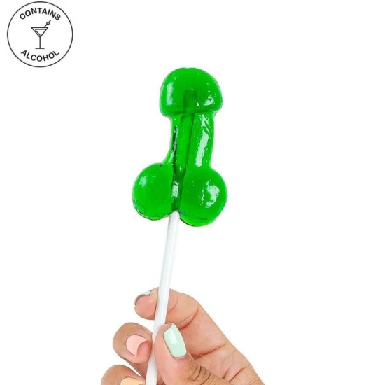 LINGURIȚĂ/LOLLIPOP CU ALCOL MOJITO, Model Penis, Roz