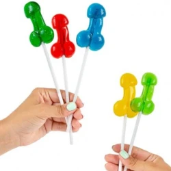 Asortiment de sucuri lollipop în formă de penis cu alcool - 40 unități, diverse arome