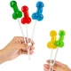 Asortiment de sucuri lollipop în formă de penis cu alcool - 40 unități, diverse arome