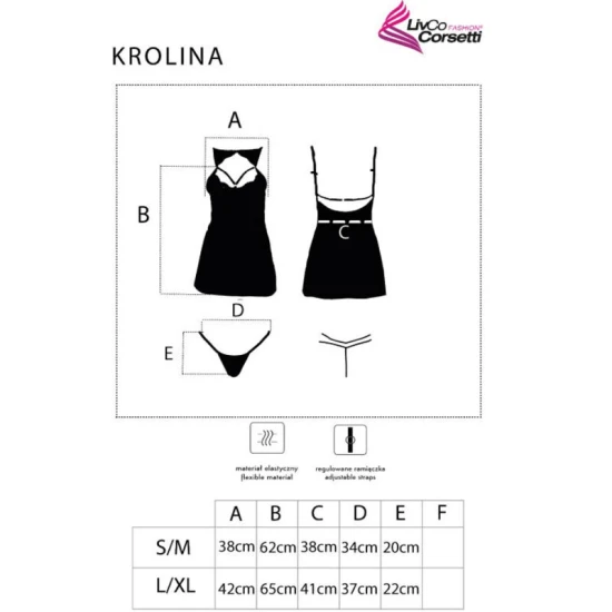Chemise Krolina - Transparentă, Negru, L/XL