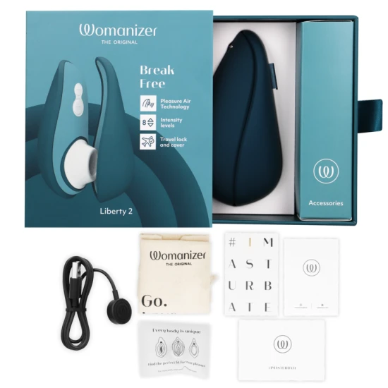 Stimulator clitoridian cu aspirație Liberty 2 din ABS, albastru