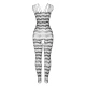 SUBBLIME - Body tip fishnet cu decupaj pe zona inghinală și bretele pe umeri, Negru, One Size