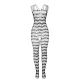 SUBBLIME - Body tip fishnet cu decupaj pe zona inghinală și bretele pe umeri, Negru, One Size