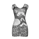 SUBBLIME - Rochie lungă tip body cu spate decupat, din plasă, Negru, one size