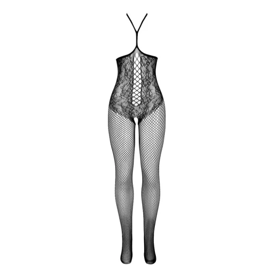 Body tip pește din plasă, decolteu deschis, cu bretele negre, One Size