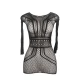 SUBBLIME - Rochie mini tip fishnet cu spatele gol, Negru, One Size