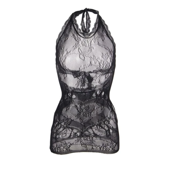 SUBBLIME - Rochie mini tip fishnet, Negru