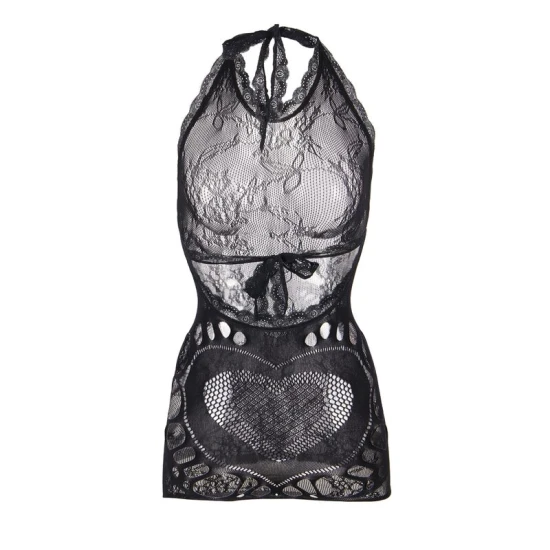 SUBBLIME - Rochie mini tip fishnet, Negru