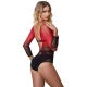SUBBLIME - Rochie tip plasă elastică cu mâneci lungi, gradient roșu și negru, One Size