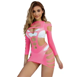 SUBBLIME - Rochie tip body cu mânecă lungă, Roz, One Size