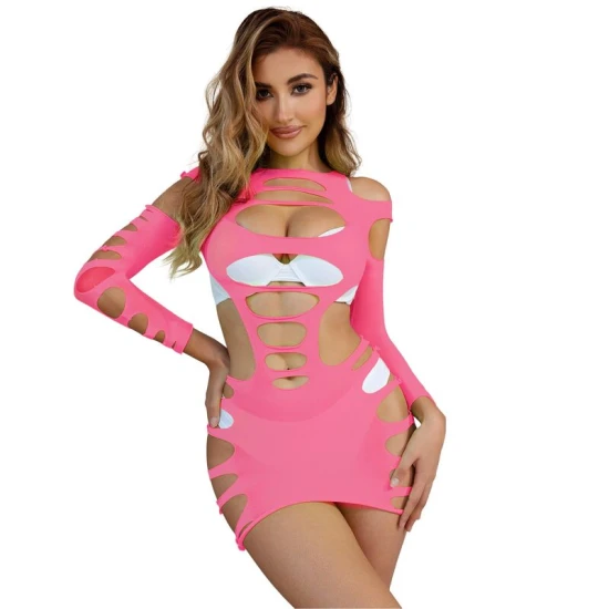 SUBBLIME - Rochie tip body cu mânecă lungă, Roz, One Size