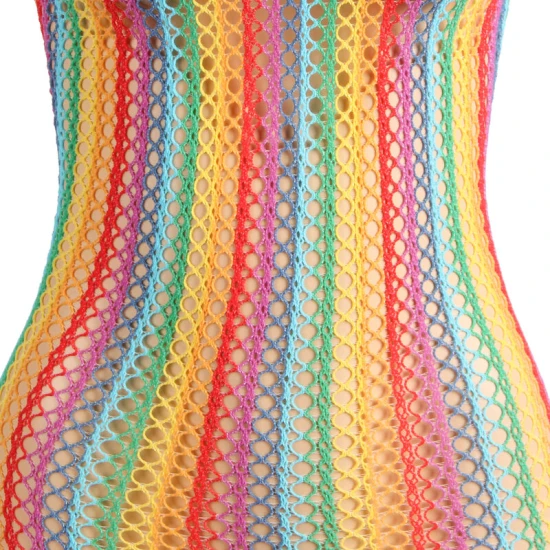 SUBBLIME - Rochie tip fishnet, Rainbow, One Size