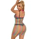 SUBBLIME - Rochie tip fishnet, Rainbow, One Size