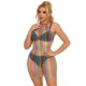 SUBBLIME - Rochie tip fishnet, Rainbow, One Size