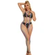 SUBBLIME - Body model cu bretele tip halter, Rainbow Mesh, Roz/Negru, XS/M