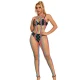 SUBBLIME - Body model cu bretele tip halter, Rainbow Mesh, Roz/Negru, XS/M