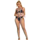 SUBBLIME - Body model cu bretele tip halter, Rainbow Mesh, Roz/Negru, XS/M