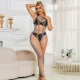 SUBBLIME - Body model cu bretele tip halter, Rainbow Mesh, Roz/Negru, XS/M