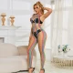 SUBBLIME - Body model cu bretele tip halter, Rainbow Mesh, Roz/Negru, XS/M