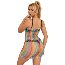 SUBBLIME - Rochie tip pe umeri, curcubeu, One Size