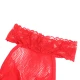Body tip high neck din nailon/elastan, roșu, cu decupaje și dantelă, mărime One Size