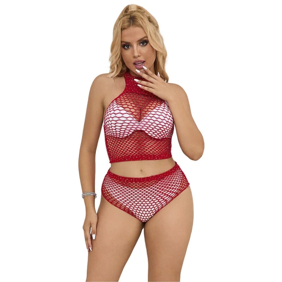 Sublime - Set tip plasă cu diamante Roz, one size