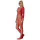 Sublime - Body tip fishnet cu diamante, mânecă lungă, Roz, XS/M