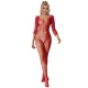 Sublime - Body tip fishnet cu diamante, mânecă lungă, Roz, XS/M