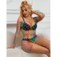SUBBLIME - Rochie tip pește cu plasă, mânecă lungă, Rainbow, One Size