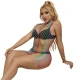 SUBBLIME - Rochie tip pește din plasă, fără mâneci, guler înalt, Rainbow, One Size
