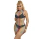 SUBBLIME - Rochie tip pește din plasă, fără mâneci, guler înalt, Rainbow, One Size