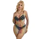SUBBLIME - Set fishnet 2 piese cu mâneci lungi, curcubeu, one size