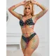 SUBBLIME - Set fishnet 2 piese cu mâneci lungi, curcubeu, one size