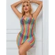 SUBBLIME - Rochie tip pește, fără mâneci, fishnet, Rainbow, One Size