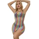 SUBBLIME - Rochie tip pește, fără mâneci, fishnet, Rainbow, One Size