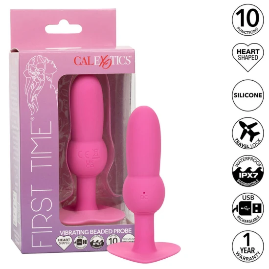 Primul dispozitiv anal cu mărgele, vibrator, Roz