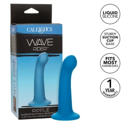 Plug anal Ripple din silicon, albastru