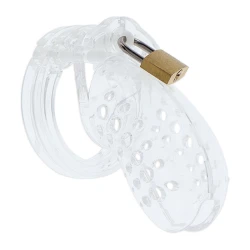 Colivie de castitate pentru penis, reglabilă, transparentă