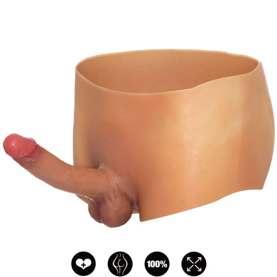 Boxershort Alter Ego - Cu Penis 18 cm, Negru, Mărime L