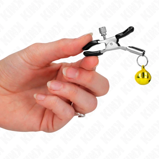 Clamp pentru Sfârcuri cu Clopoțel Auriu de 6 cm