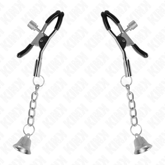 Cleme pentru mameloane tip pandantiv Silver Bell, 6 cm